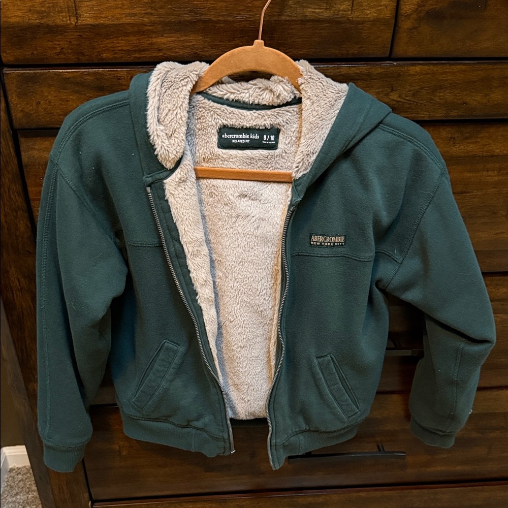 Abercrombie Kids Forest Green Fleece Jacket